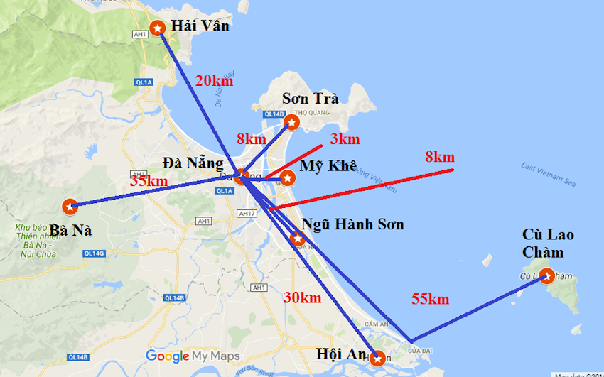 kinh nghiệm du lịch đà nẵng - Bản đồ thành phố Đà Nẵng